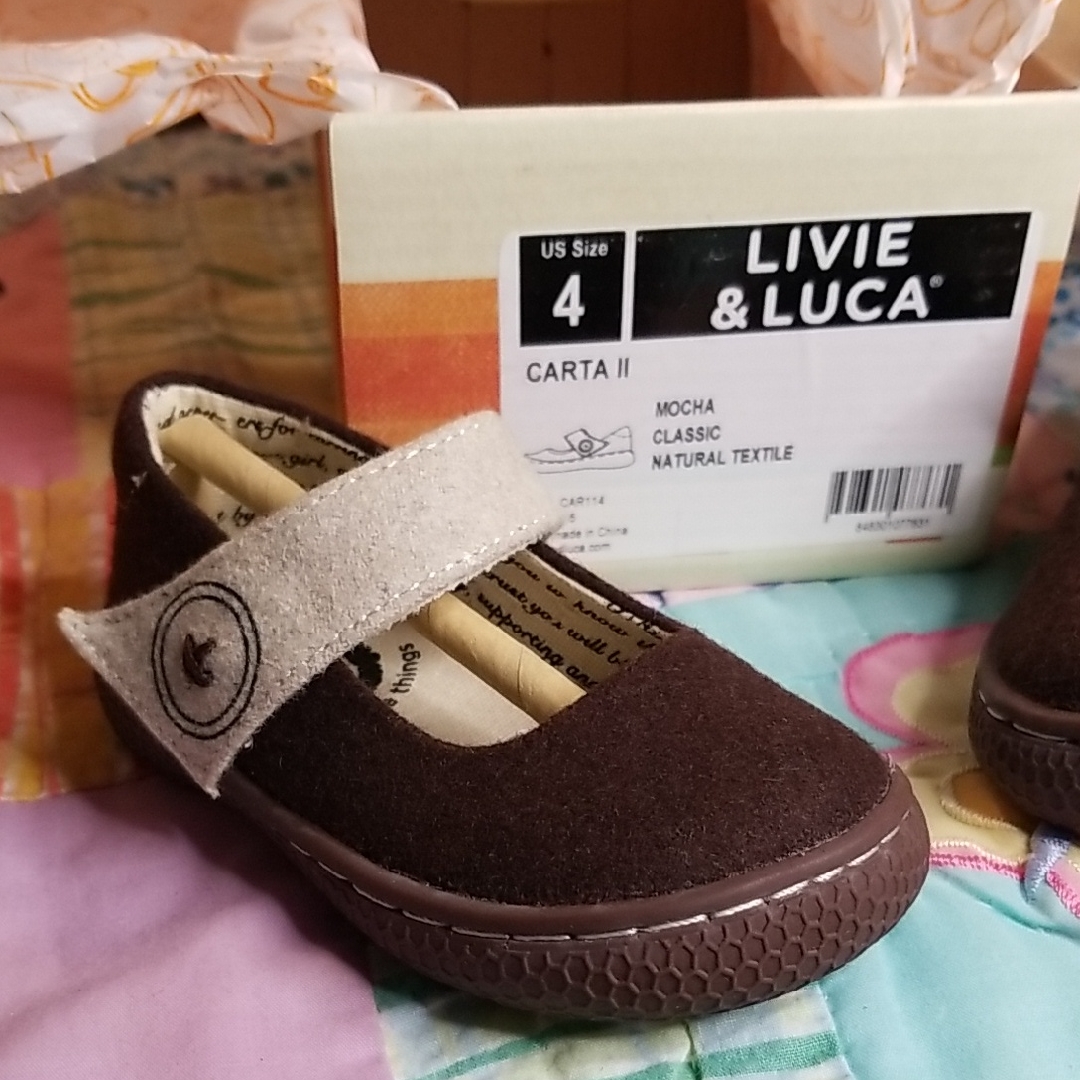 Livie & Luca Brown & Cream Kids Shoes. Size 4 Carta Ii In Mocha Brown New In Box